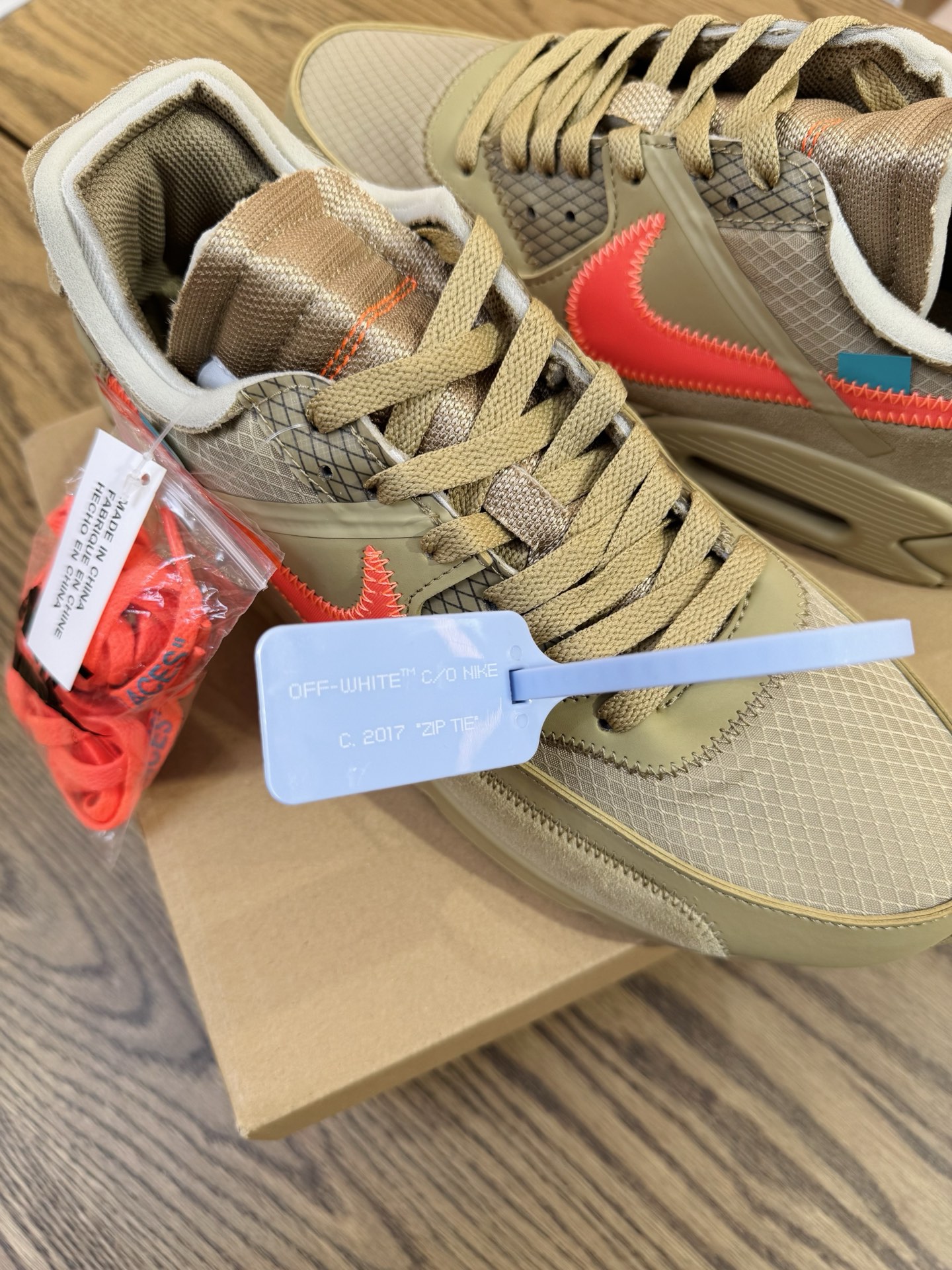 OW x Air Max 90 OG款 THE TEN 沙漠黃 AA7293-200