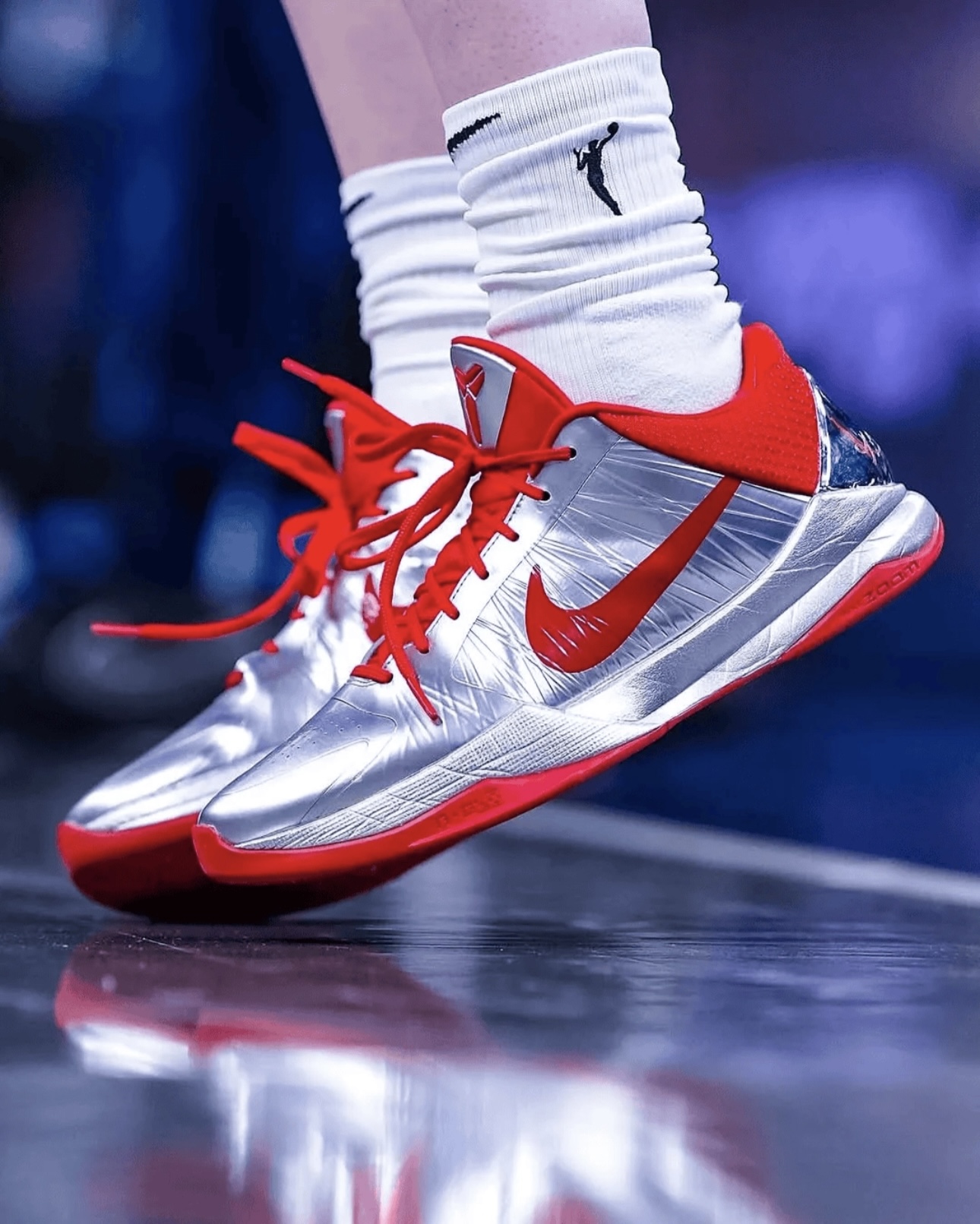 Kobe 5 Caitlin Clark 鏡面 金屬銀紅色 克拉克2.0 IV2712-001