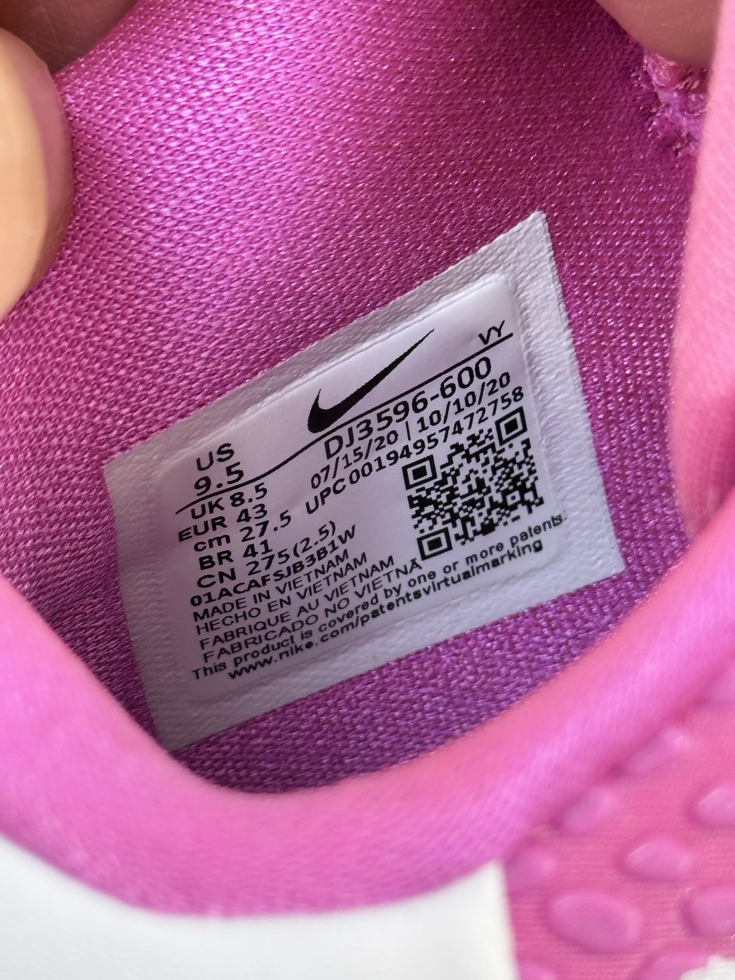 【H12產品】 Kobe 6 乳腺癌 粉白色 DJ3596-600