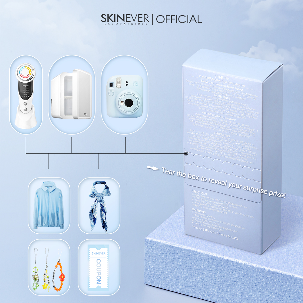 Salicylic Refreshing Scrub Cleanser SPF50+++ Vitamin C Brightening Sunscreen-SKINEVER PH