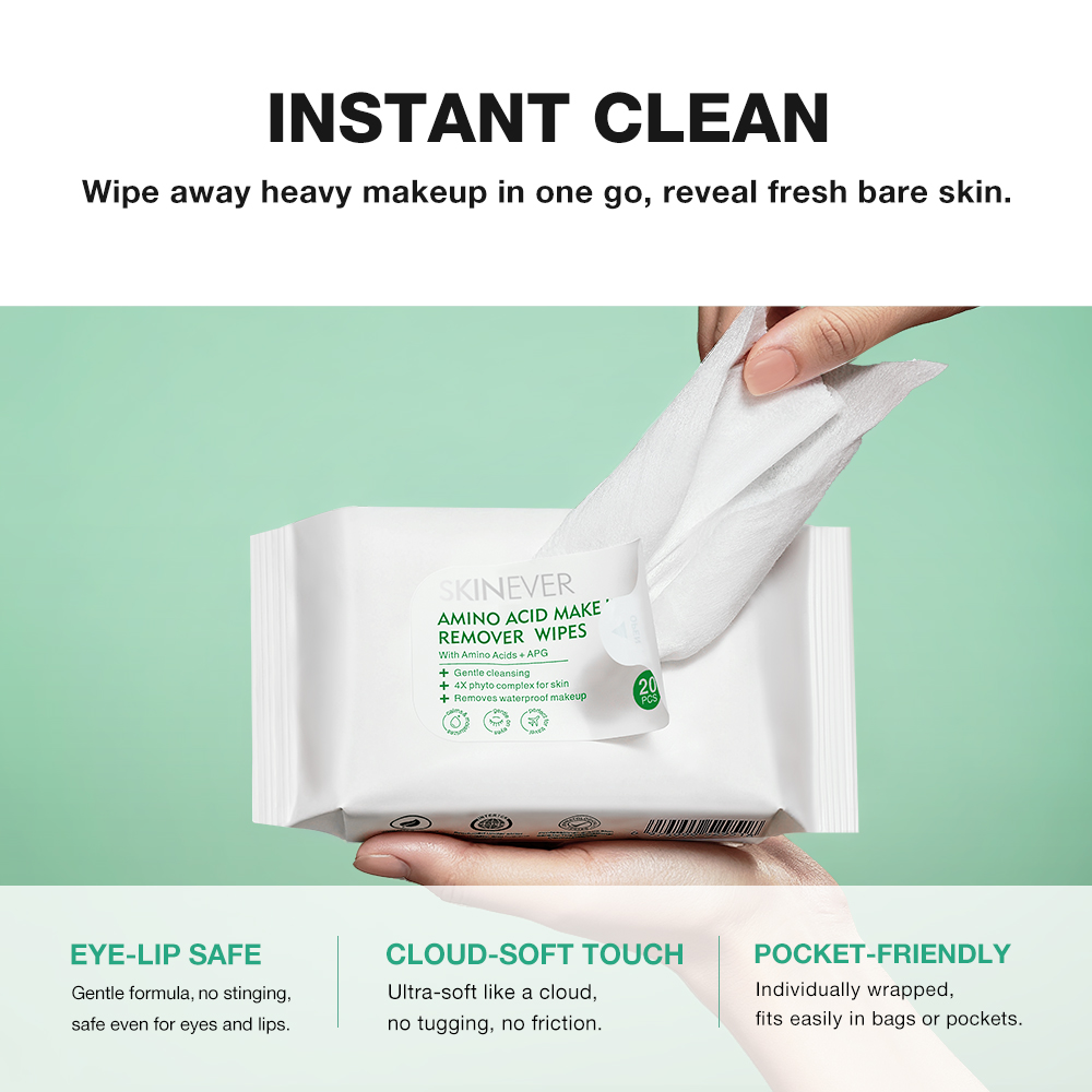 Amino Acid Make Up Remove Wipes-SKINEVER PH