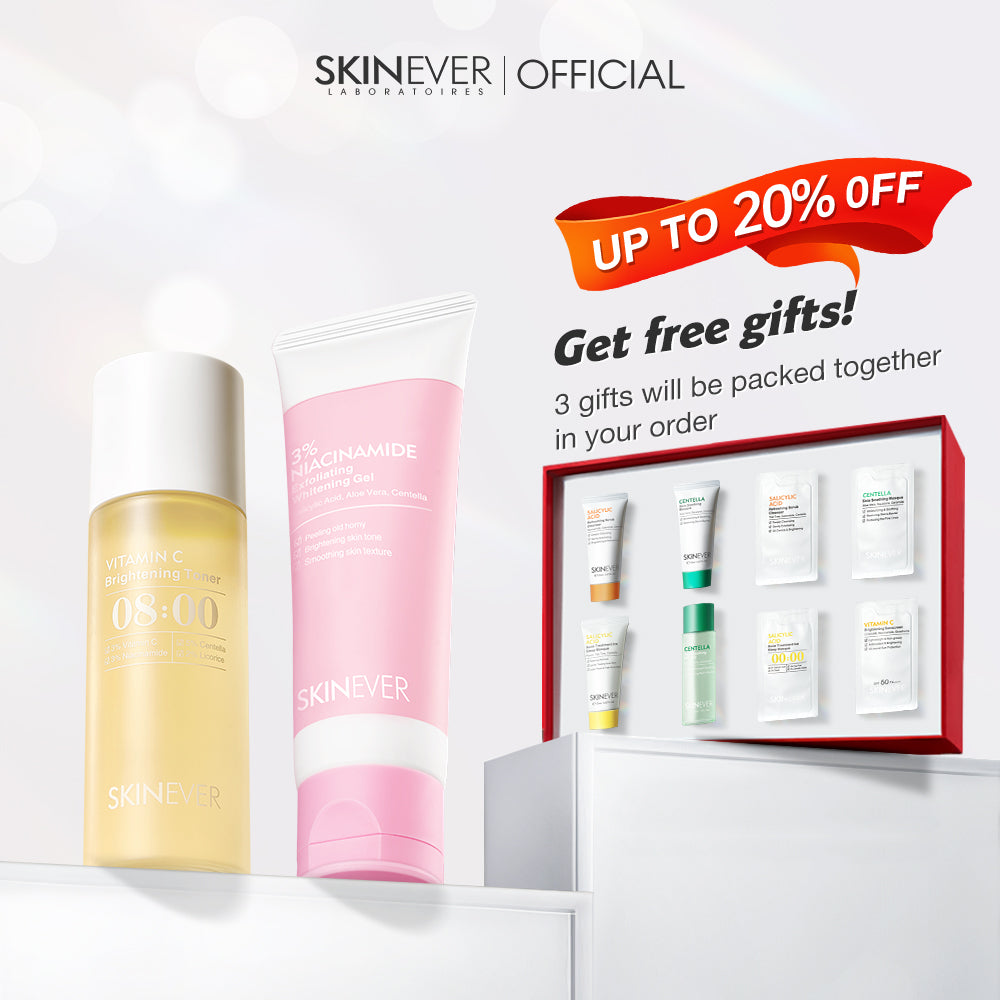 Vitamin C Brightening Toner & 3% Niacinamide Exfoliating Whitening Gel-SKINEVER PH