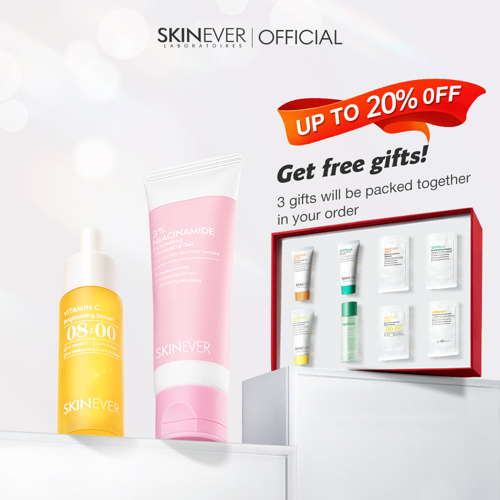 Vitamin C Brightening Serum & 3% Niacinamide Exfoliating Whitening Gel-SKINEVER PH