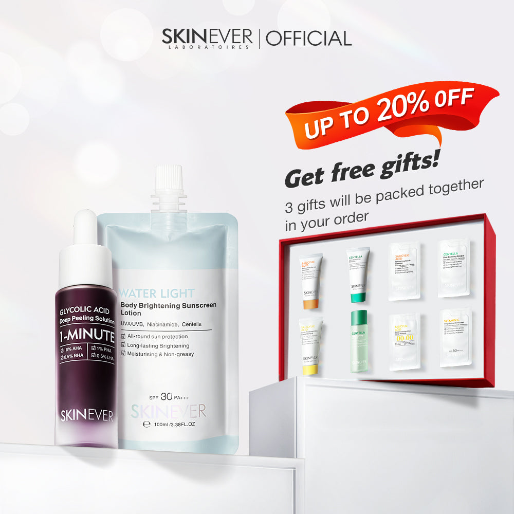 Water Light Body brightening Sunscreen Lotion & Glycolic Acid Exfoliating Essence-SKINEVER PH