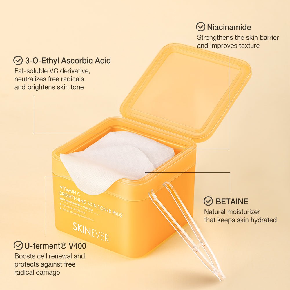 3 Types Cotton Pads Salicylic Acid  Vitamin C  Centella-SKINEVER PH