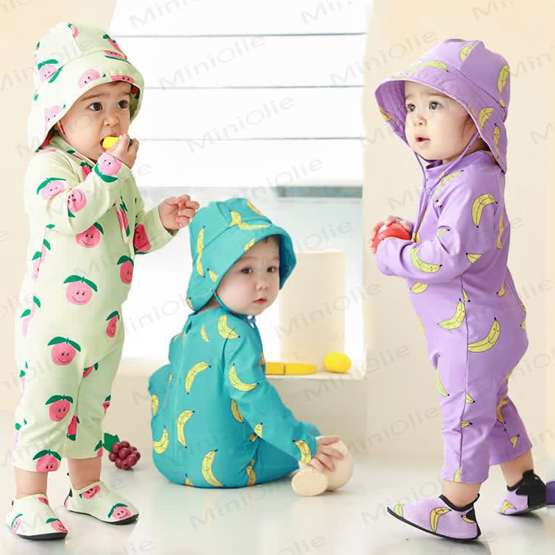 幼児用アップルバナナ水着（サンハット付き） - image 1