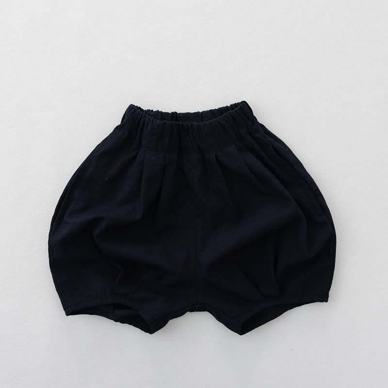 幼児用コットン無地ショートパンツ - 海軍 - 6～7歳 - image 3