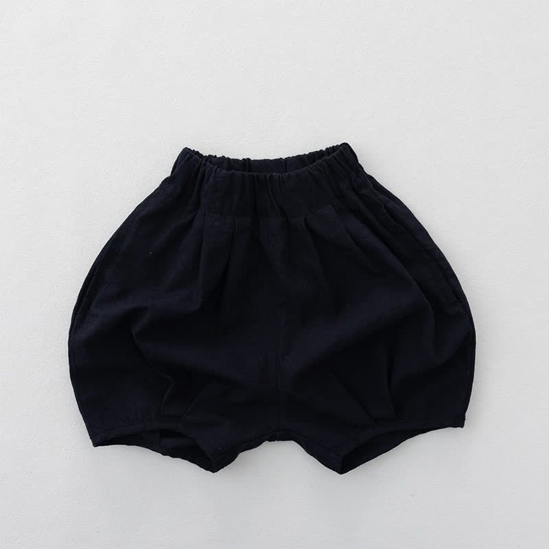 幼児用コットン無地ショートパンツ - 海軍 - 6～7歳 - image 3