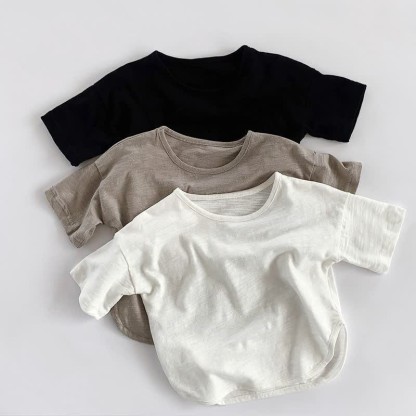 幼児用男の子用無地着心地の良いTシャツ - image 1