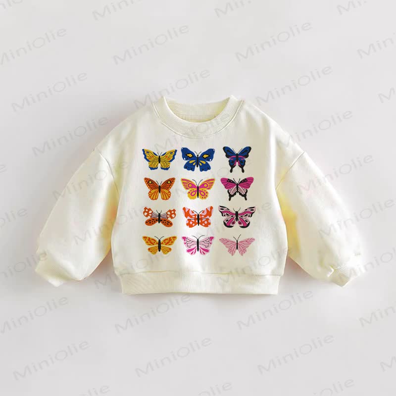 ベビー・幼児用蝶柄スウェットシャツ - クリーム - 3～5歳 - image 1
