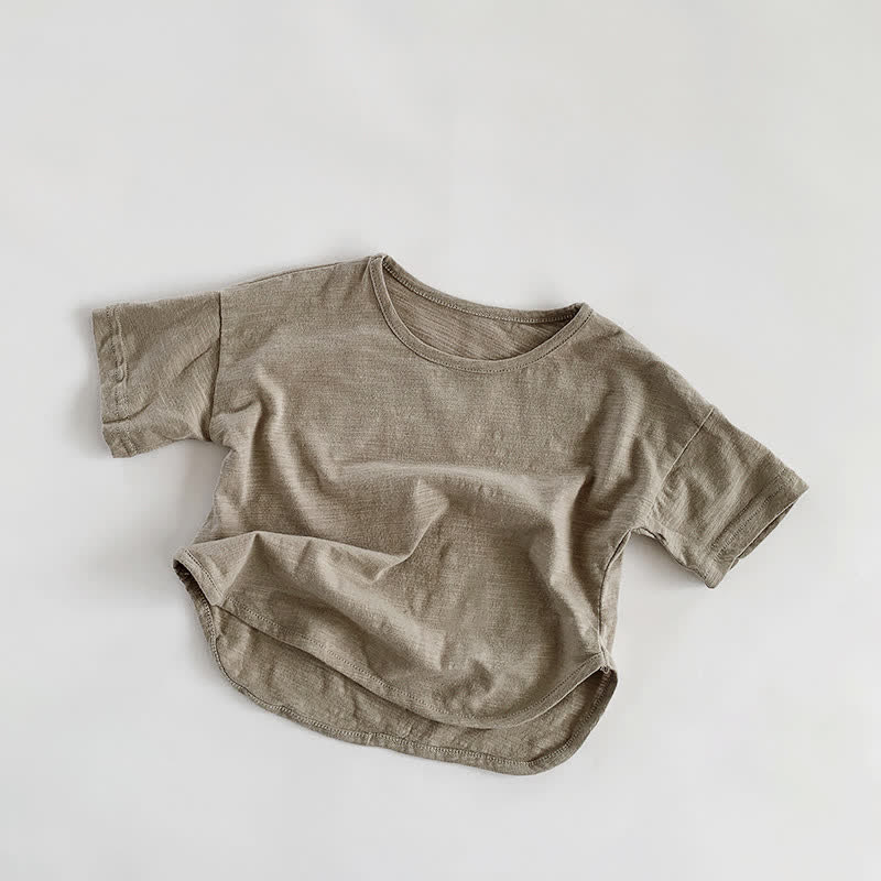 幼児用男の子用無地着心地の良いTシャツ - グレー - 7～9歳 - image 3