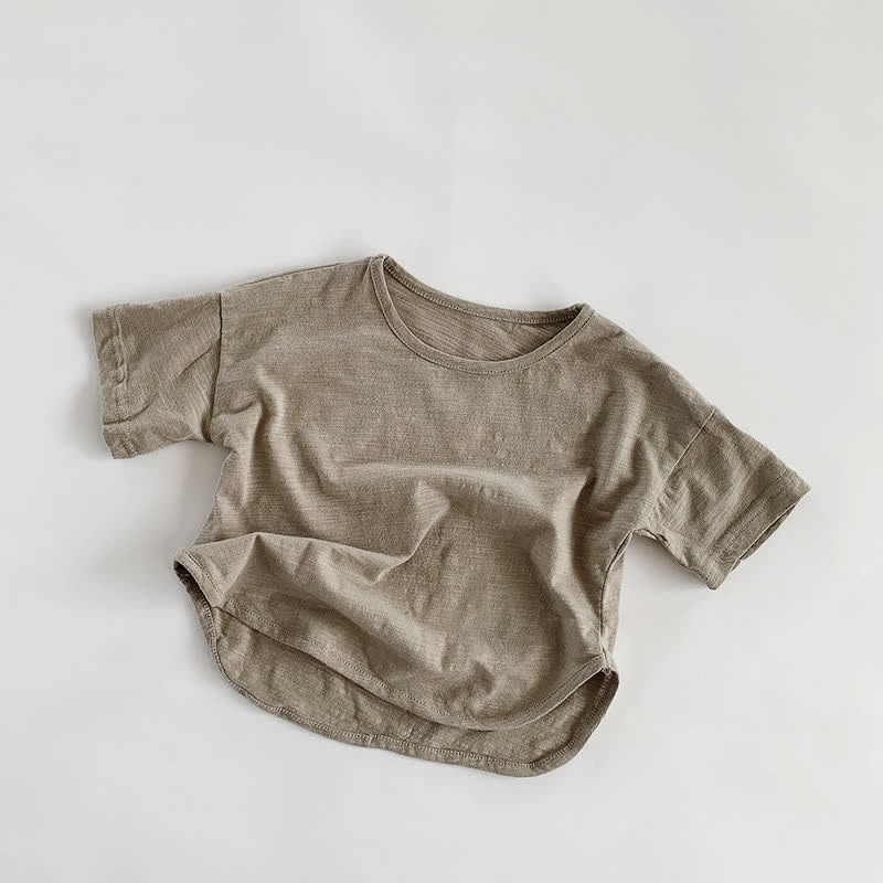 幼児用男の子用無地着心地の良いTシャツ - グレー - 7～9歳 - image 3