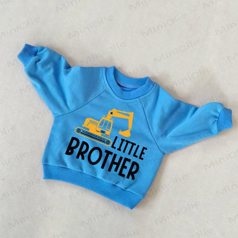 BIG/LITTLE BROTHERベビー 幼児用 ショベルカー ブルー スウェットシャツ - リル・ブラザー - 3～5歳 - image 2