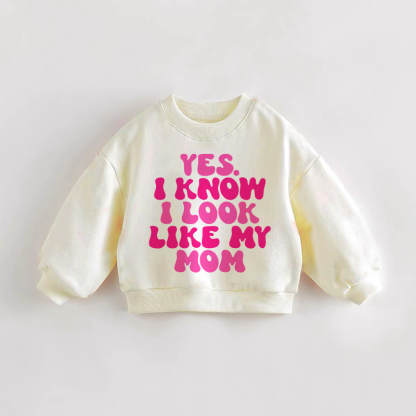 はい。MYに似てるってわかってます。MOM幼児用クリームスウェットシャツ - クリーム - 3～5歳 - image 1