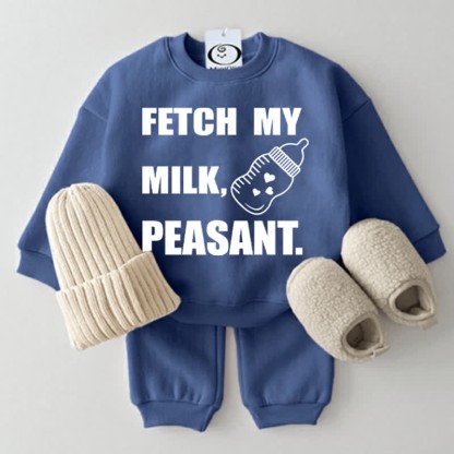 FETCH MY MILK PEASANT ベビー用おもしろ2点セット - 青 - 2～3歳 - image 3
