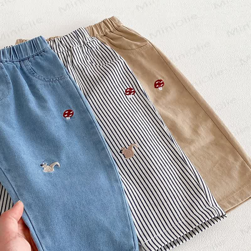 ベビー 幼児 男の子 リス マッシュルーム デニムパンツ - image 3