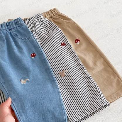 ベビー 幼児 男の子 リス マッシュルーム デニムパンツ - image 3