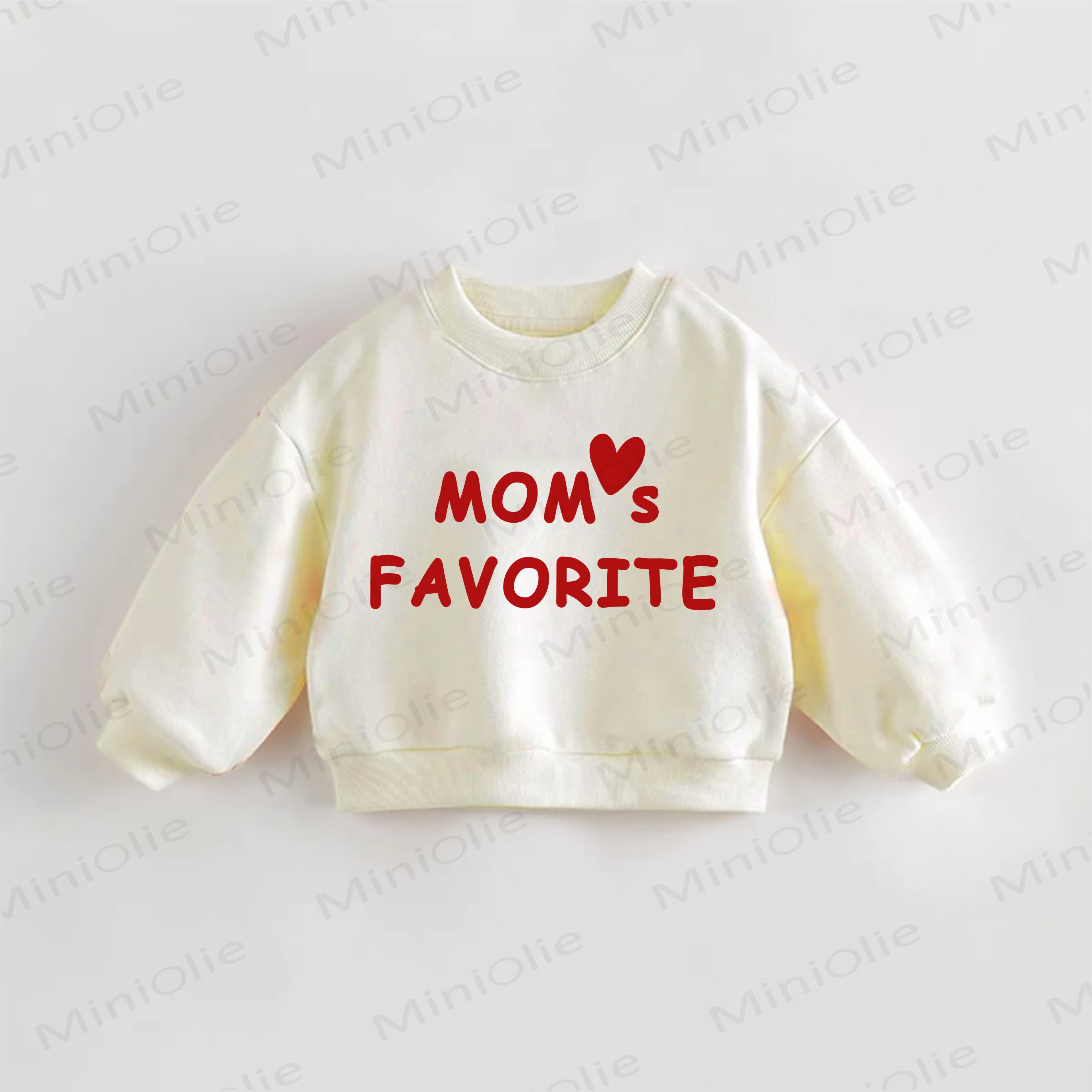 MOM'S FAVORITE幼児用スローガンスウェットシャツ - クリーム - 3～5歳 - image 1