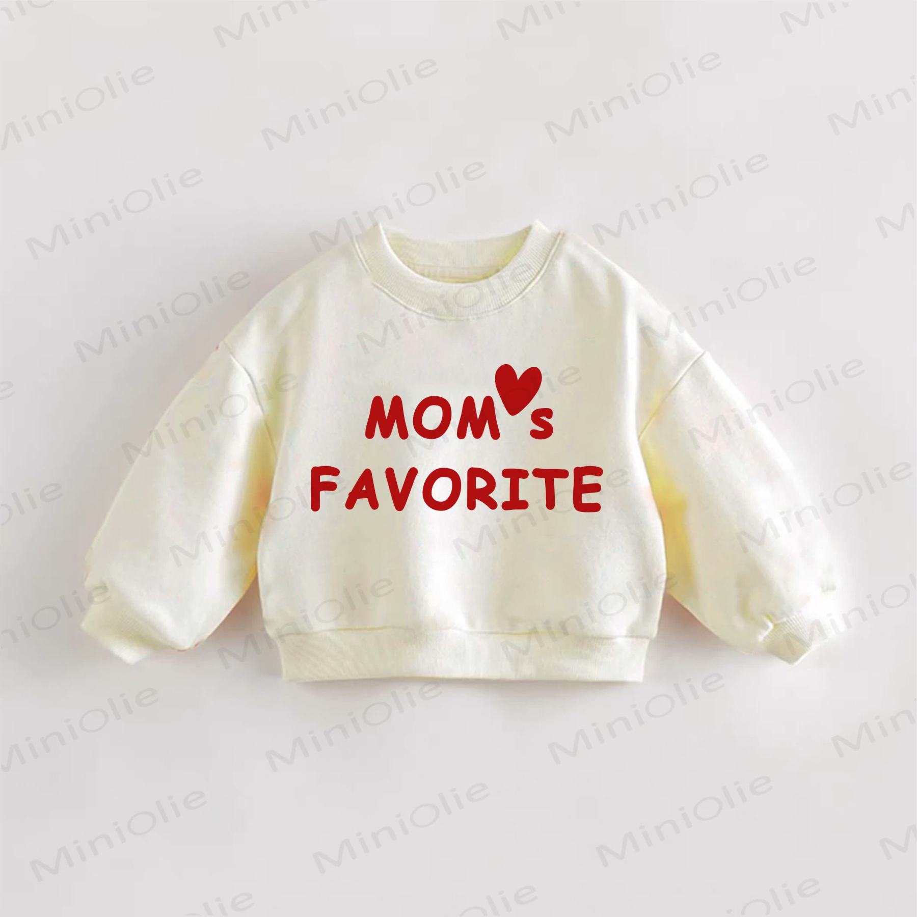 MOM'S FAVORITE幼児用スローガンスウェットシャツ - クリーム - 3～5歳 - image 1