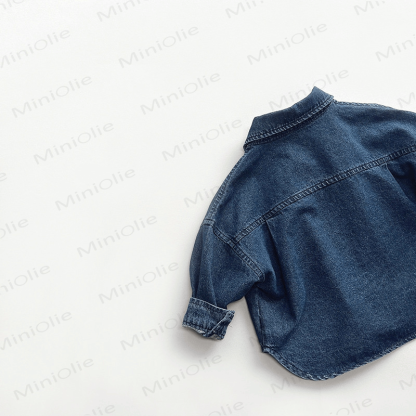 幼児用無地ラペルデニムジャケット - image 9