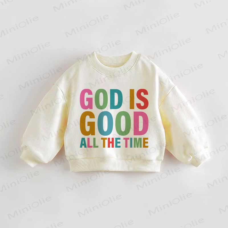 GOD IS GOOD ALL THE TIMEベビー幼児用スウェットシャツ - クリーム - 3～5歳 - image 1