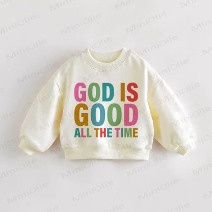GOD IS GOOD ALL THE TIMEベビー幼児用スウェットシャツ - クリーム - 3～5歳 - image 1