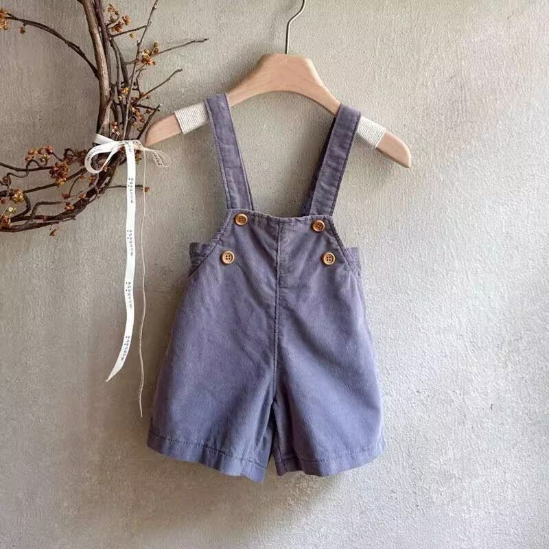 幼児用ヴィンテージプリーツシャツ／コーデュロイオーバーオール - 青いオーバーオール - 4～5歳 - image 5