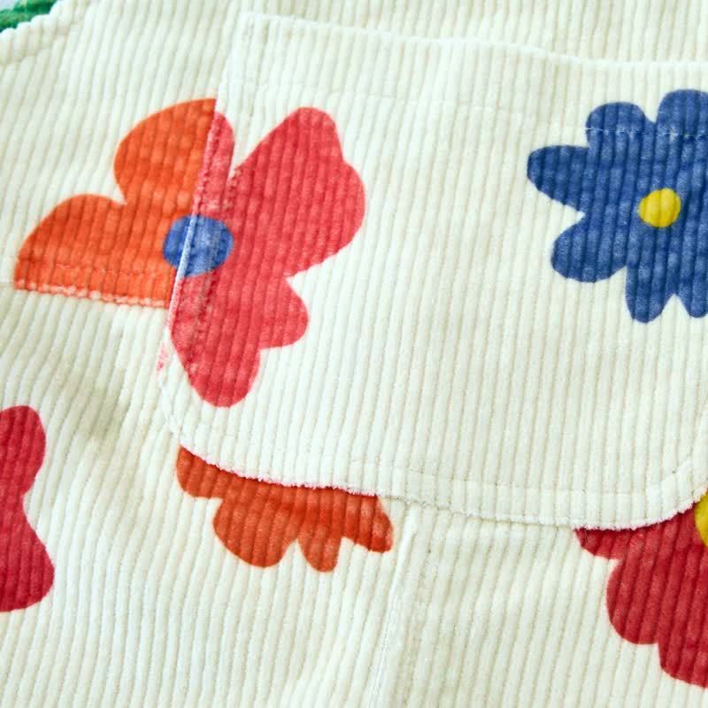 ベビー幼児用カラフルフラワーコーデュロイオーバーオール - image 5