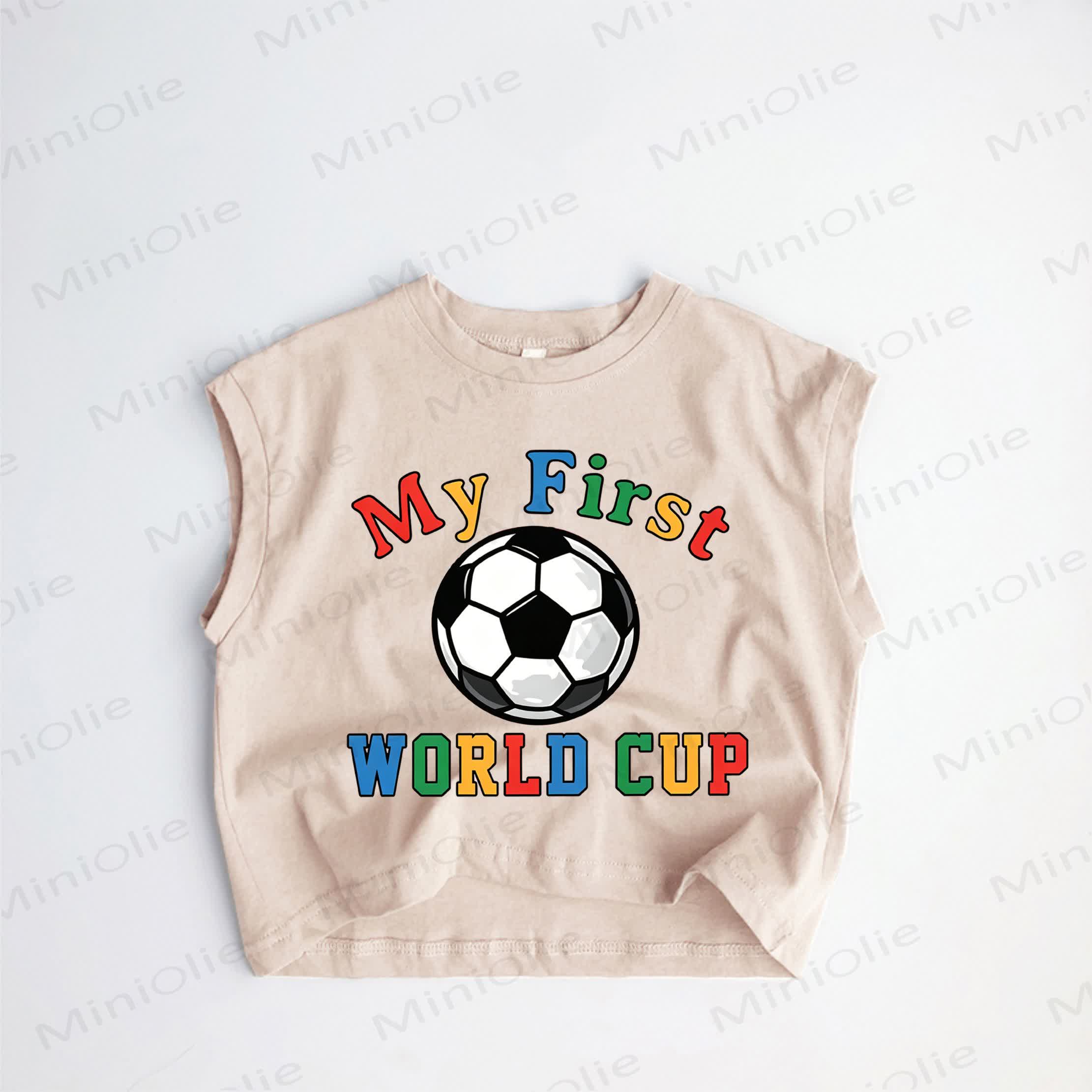 MY FIRST WORLD CUPベビー幼児用サッカーカーキタンクトップ - カーキ - 3～5歳 - image 1