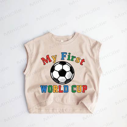 MY FIRST WORLD CUPベビー幼児用サッカーカーキタンクトップ - カーキ - 3～5歳 - image 1