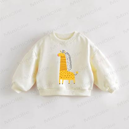 ベビー・幼児用キリン柄スウェットシャツ - クリーム - 3～5歳 - image 1