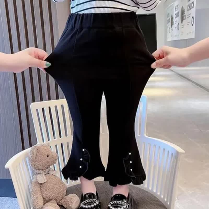 幼児用女の子向けパールトリム付きフリル裾フレアパンツ - image 4