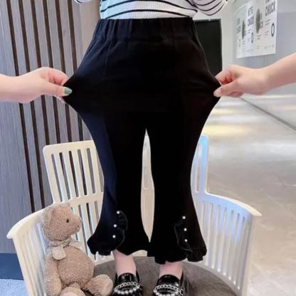 幼児用女の子向けパールトリム付きフリル裾フレアパンツ - image 4