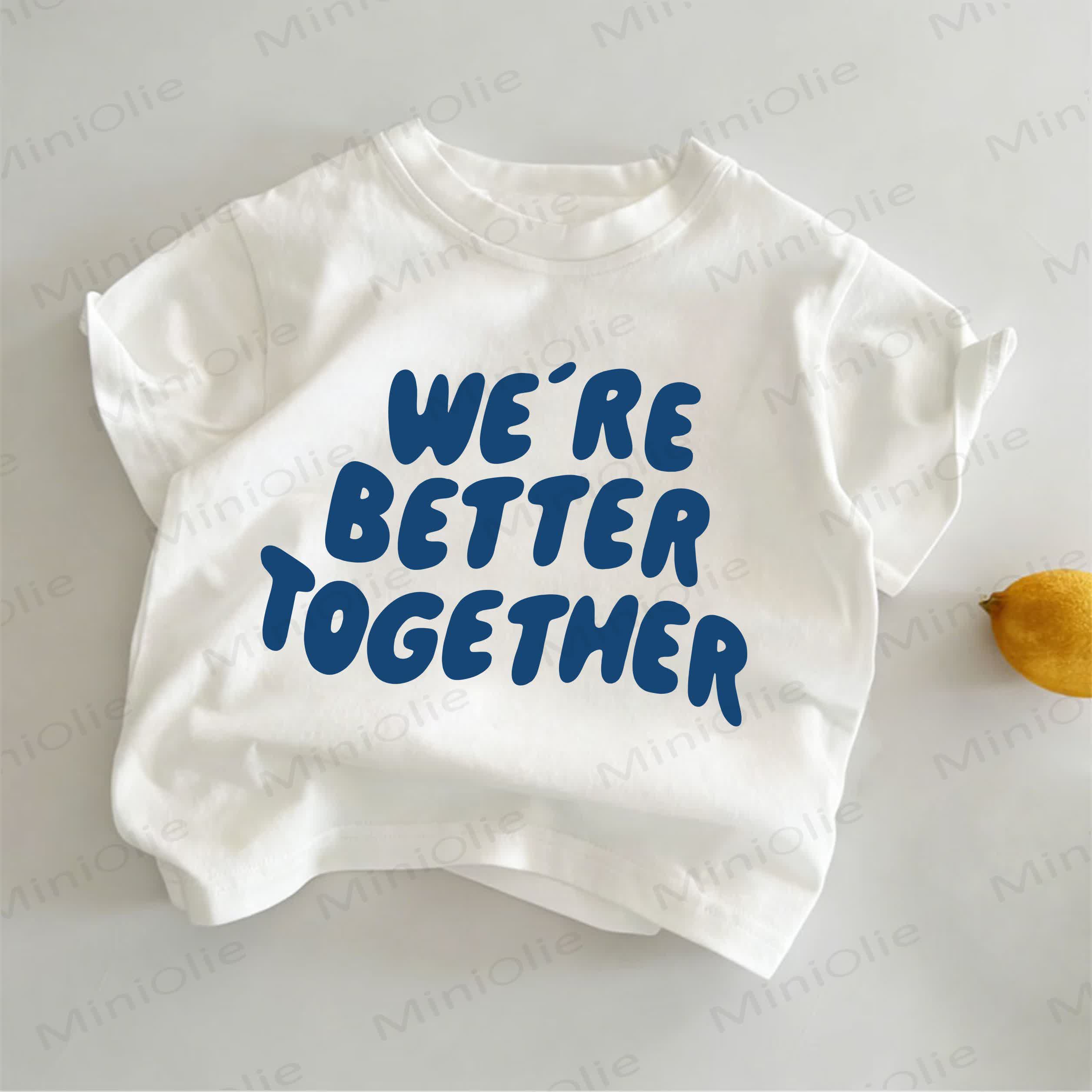 WE'RE BETTER TOGETHERスローガン入り白Tシャツ - 白 - 6～7歳 - image 1
