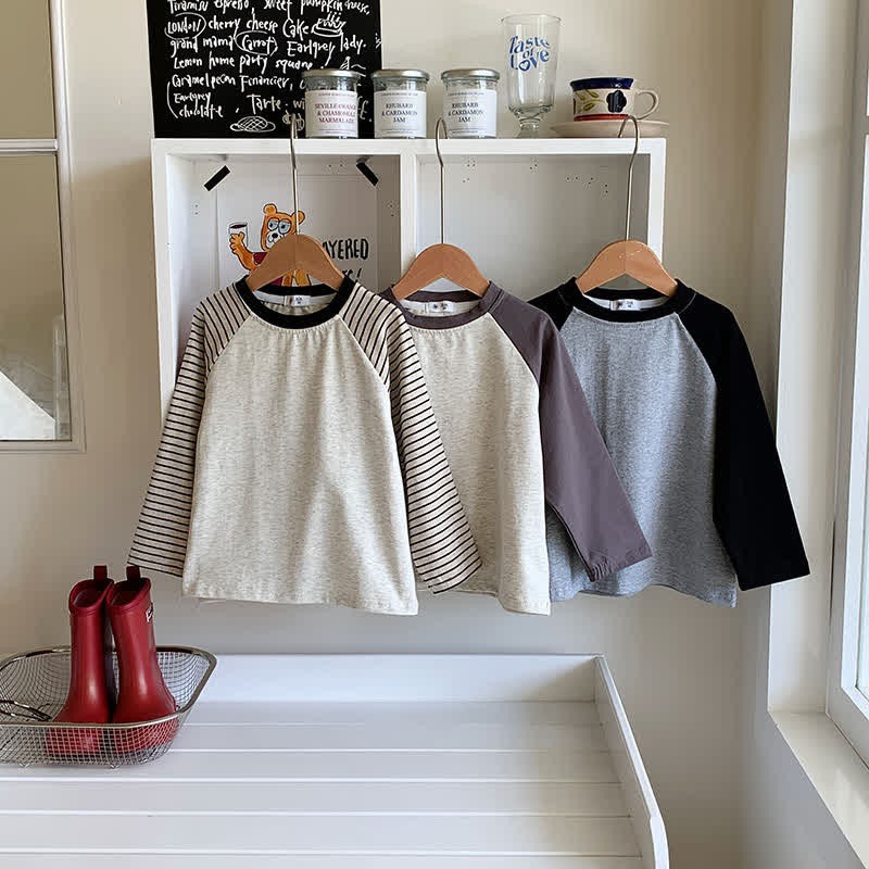 キッズ コントラストカラー ラグラン ベースレイヤー Tシャツ - image 11