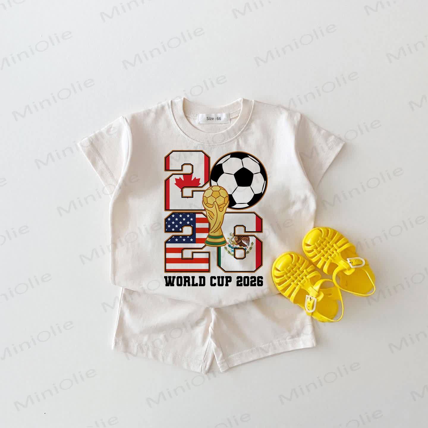 WORLD CUP 2026ベビーTシャツ＆ショーツ 2点セット - 白 - 18～24ヶ月 - image 1