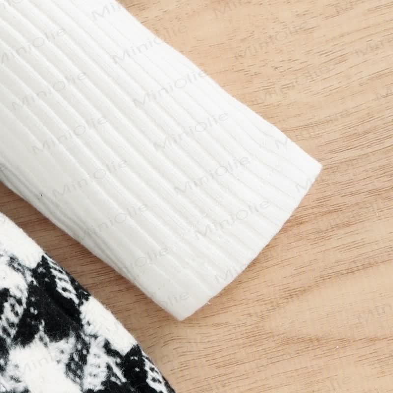 ベビー ブラック ホワイト チェック柄 サスペンダースカート 2ピースセット - image 9