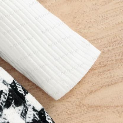 ベビー ブラック ホワイト チェック柄 サスペンダースカート 2ピースセット - image 9