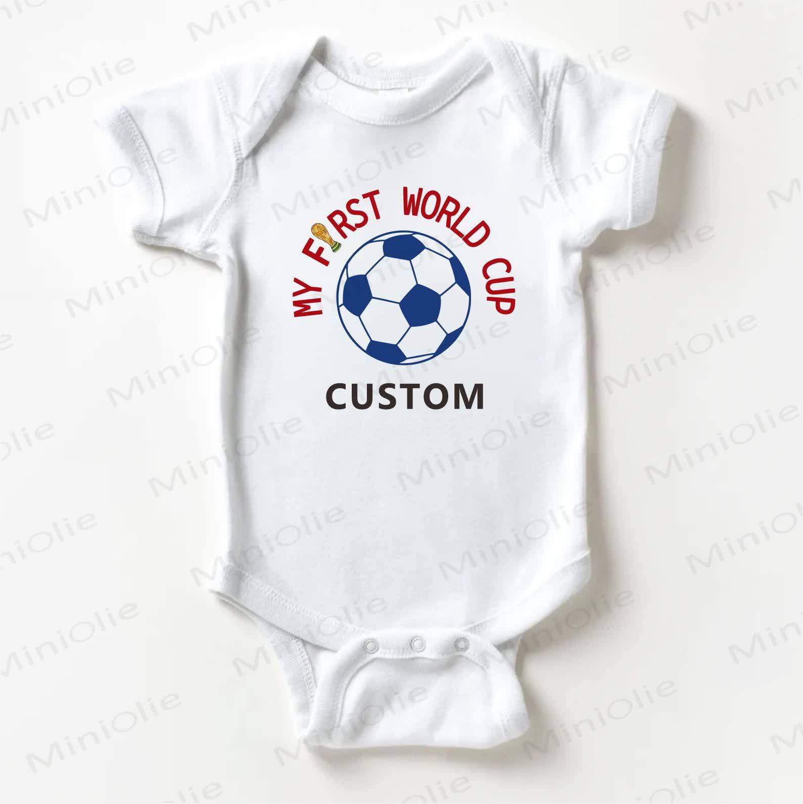 名前カスタマイズ サッカーのスローガン入りベビー用ホワイトボディスーツ - 白 - 18～24ヶ月 - image 1
