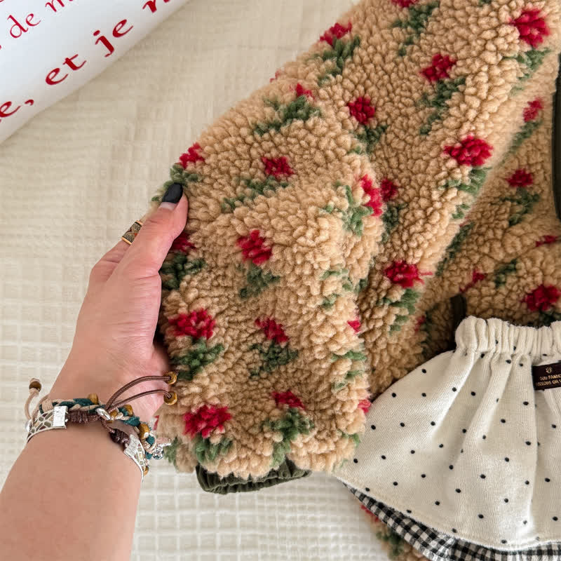 幼児用女の子用花柄スウィートフリースアウターウェア - image 7