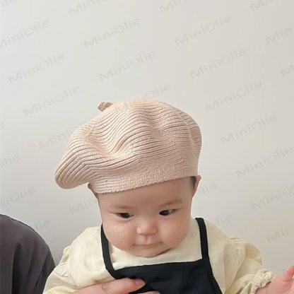 ベビー用無地の可愛いニットベレー帽 - image 12