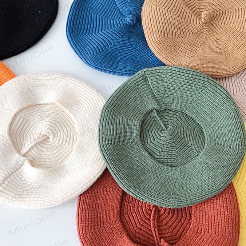 ベビー用無地の可愛いニットベレー帽 - image 3