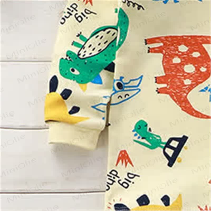 ベビー幼児用恐竜クルーネックパジャマセット - image 2