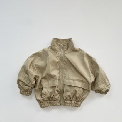 幼児用男の子レトロスタンドカラージャケット - カーキ - 7～9歳 - image 2