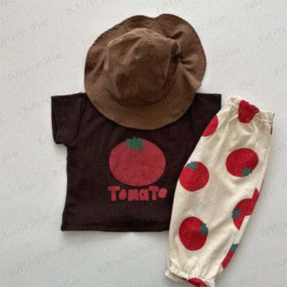 幼児用トマトドット柄フラワーチェックパンツ - image 7