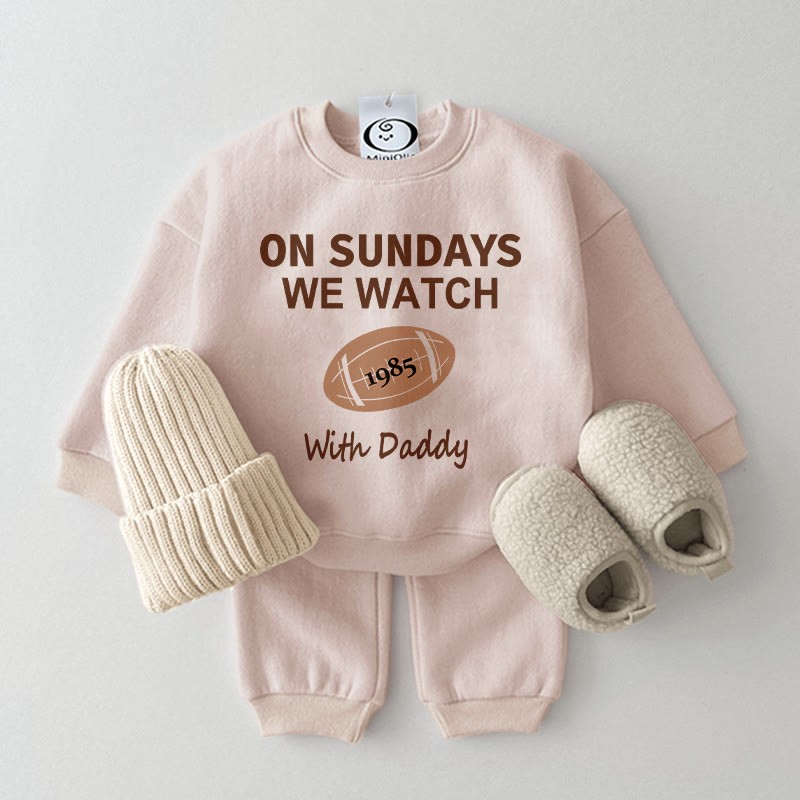 日曜日はラグビー観戦 2点セット - アプリコット - 2～3歳 - image 1