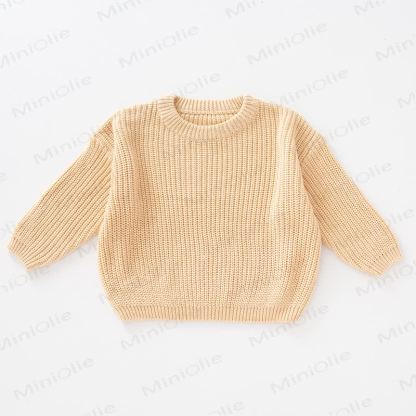 ベビーニット無地シンプルセーター - ライトイエロー - 4～5歳 - image 2