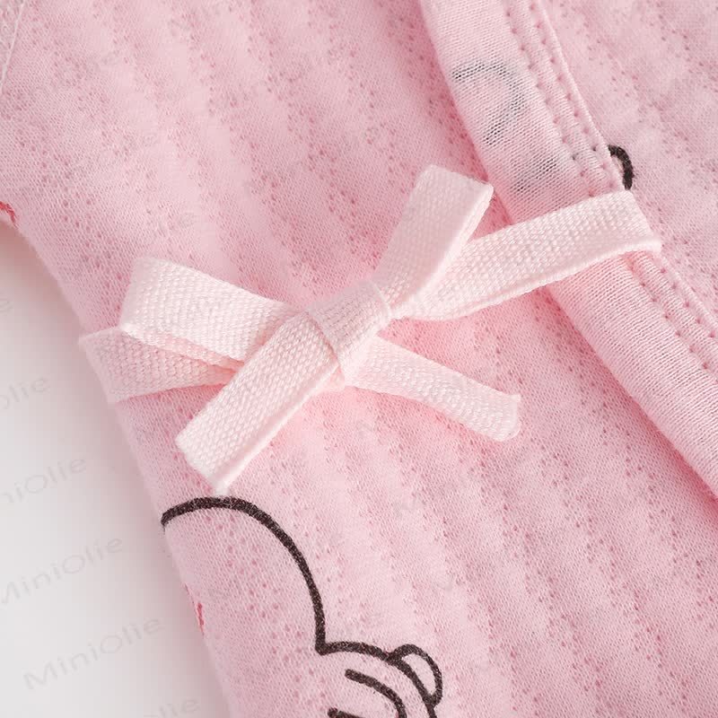 ベビーピンクのバニーホエール着物ロンパース - image 4