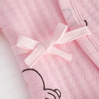 ベビーピンクのバニーホエール着物ロンパース - image 4