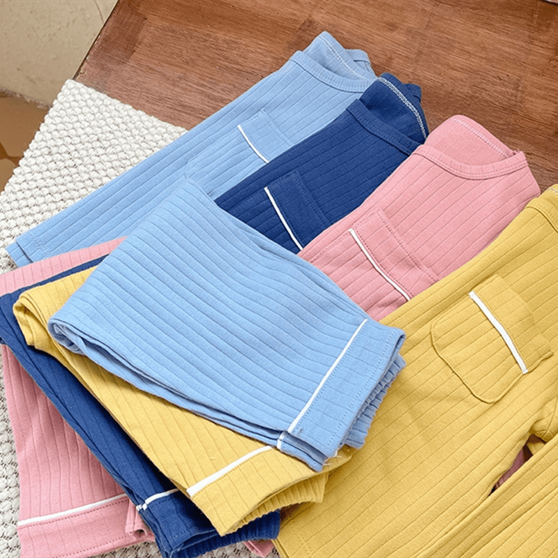 幼児用2ピースシンプルポケットパジャマセット - image 3